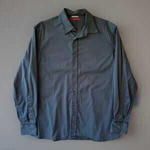 Prada Shirt 42 Black Made in Romania Casual Button Up New York Minimalist